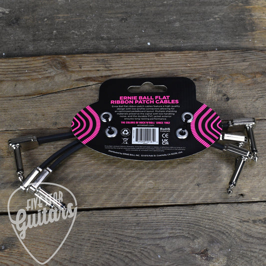 Ernie Ball Flat Ribbon Patch Cables - 6'' (3 Pack)