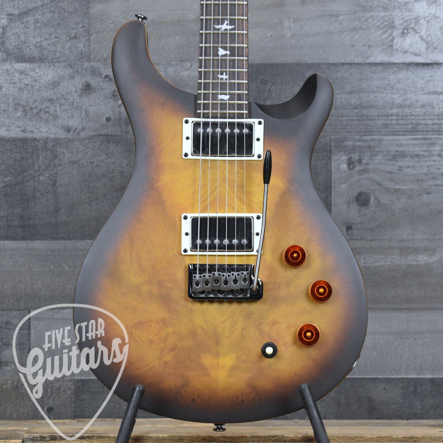 PRS SE David Grissom Laurel Burl Top - McCarty Tobacco Sunburst with Gigbag