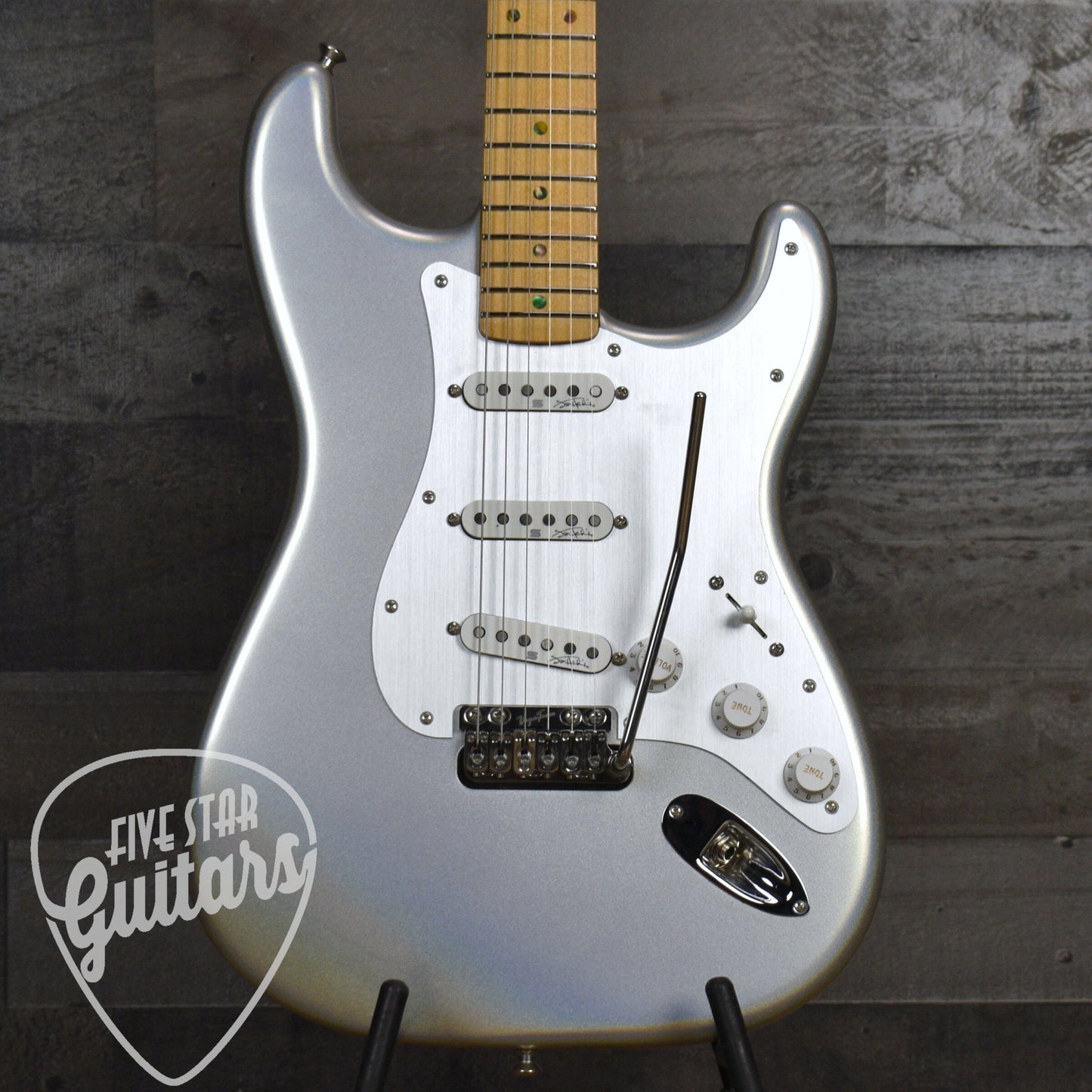Pre-Owned Fender H.E.R Stratocaster Upgraded with Seymour Duncan Pickups and VegaTrem - Chrome Glow with Gigbag