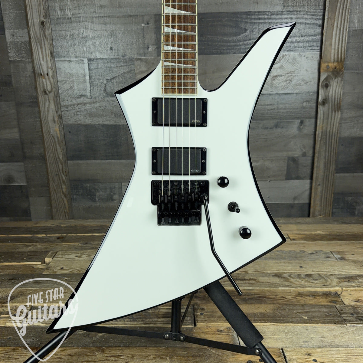 Pre-Owned Jackson X Series Kelly KEXMG - White with Black Bevels with Hard Shell Case