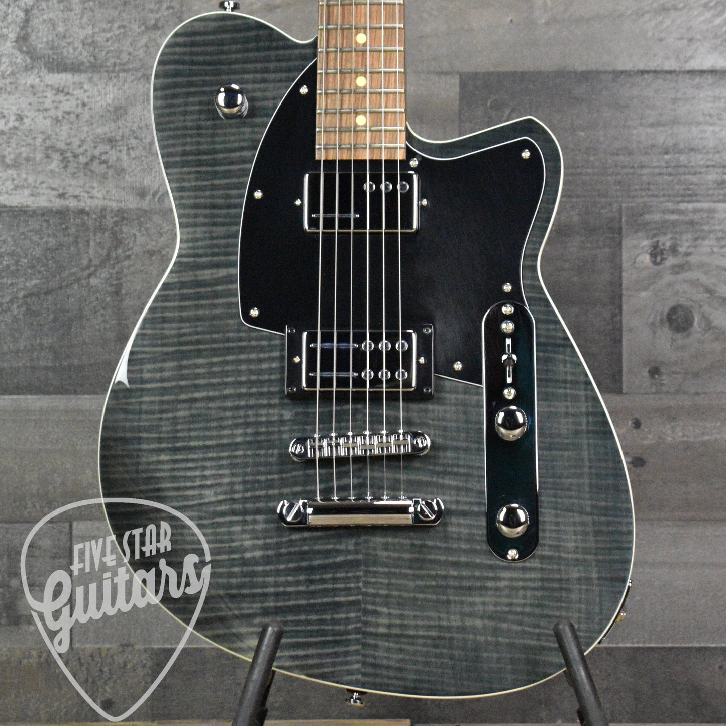 Pre-Owned Reverend Charger RA FM - Trans Black with Hard Shell Case