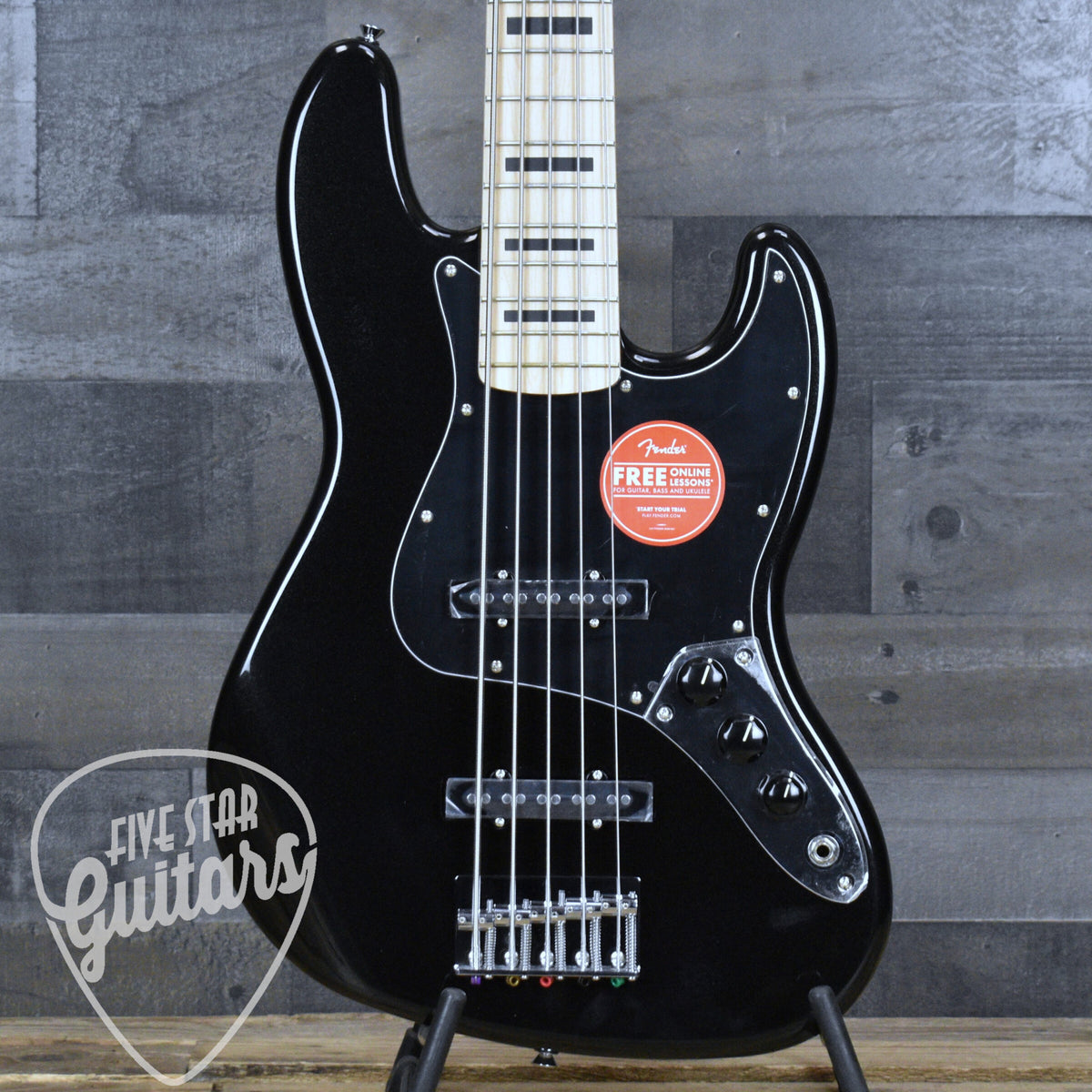 Squier Affinity Series Active Jazz Bass V - Black Metallic