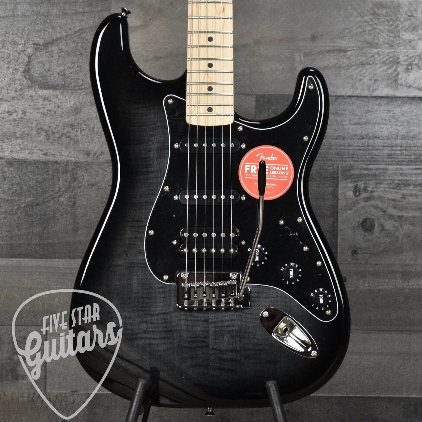 Squier Affinity Stratocaster Flame Maple Top HSS - Black Burst - 3404