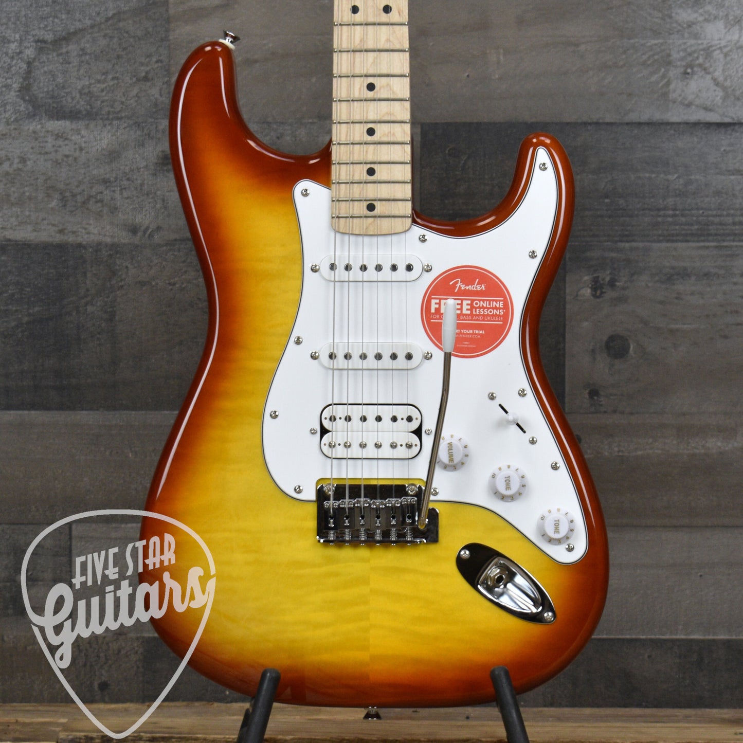 Squier Affinity Stratocaster HSS Flame Maple Top - Sienna Burst