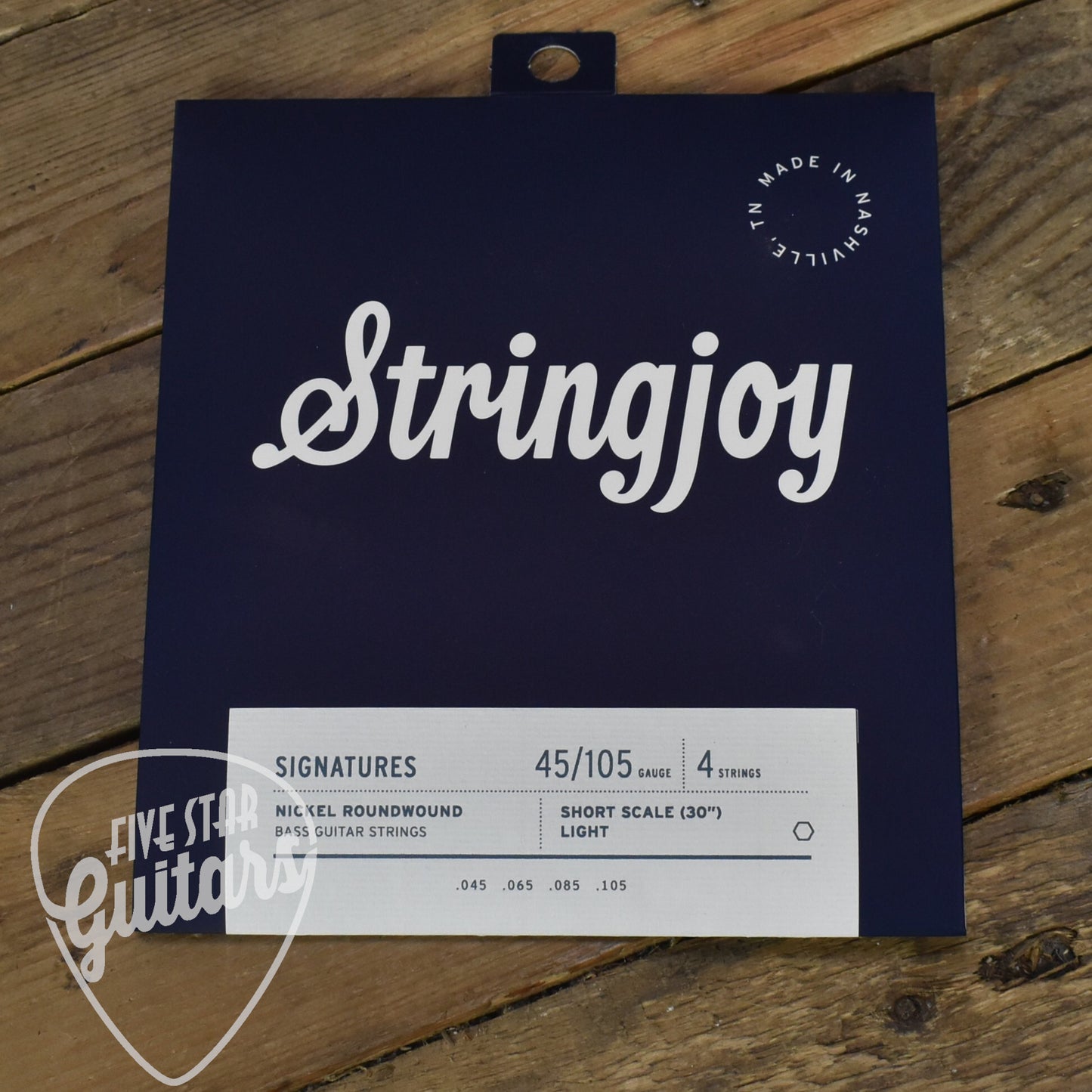 Stringjoy SJ-BA45105SS Light Gauge (45-105) 4 String Short Scale Nickel Wound Bass Guitar Strings