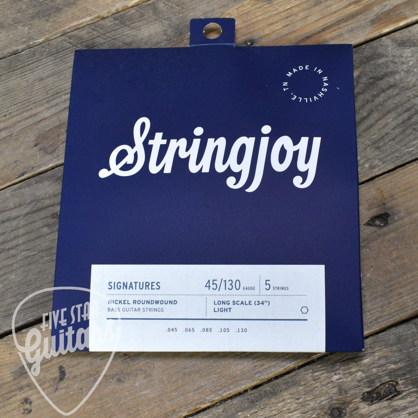 Stringjoy SJ-BA45130LS 5 String Long Scale Nickel Wound Bass Strings Light Gauge 45 - 130