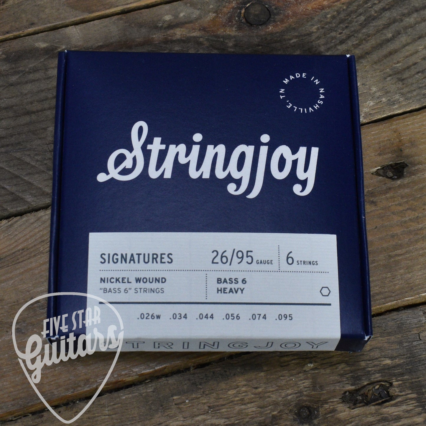 Stringjoy SJ-BVI2695 Signatures Bass VI Balanced Heavy Gauge Nickel Wound Guitar Strings 26 -95