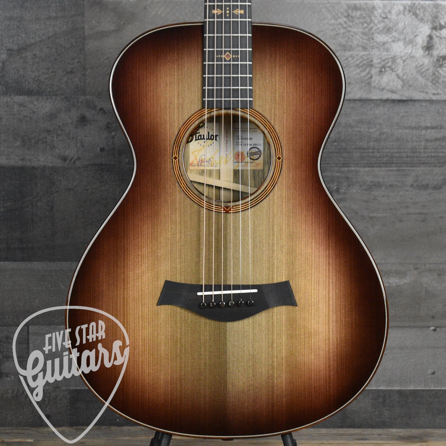 Taylor Custom Grand Concert "Monument" Acoustic Guitar with Brown Deluxe Hard Shell Case