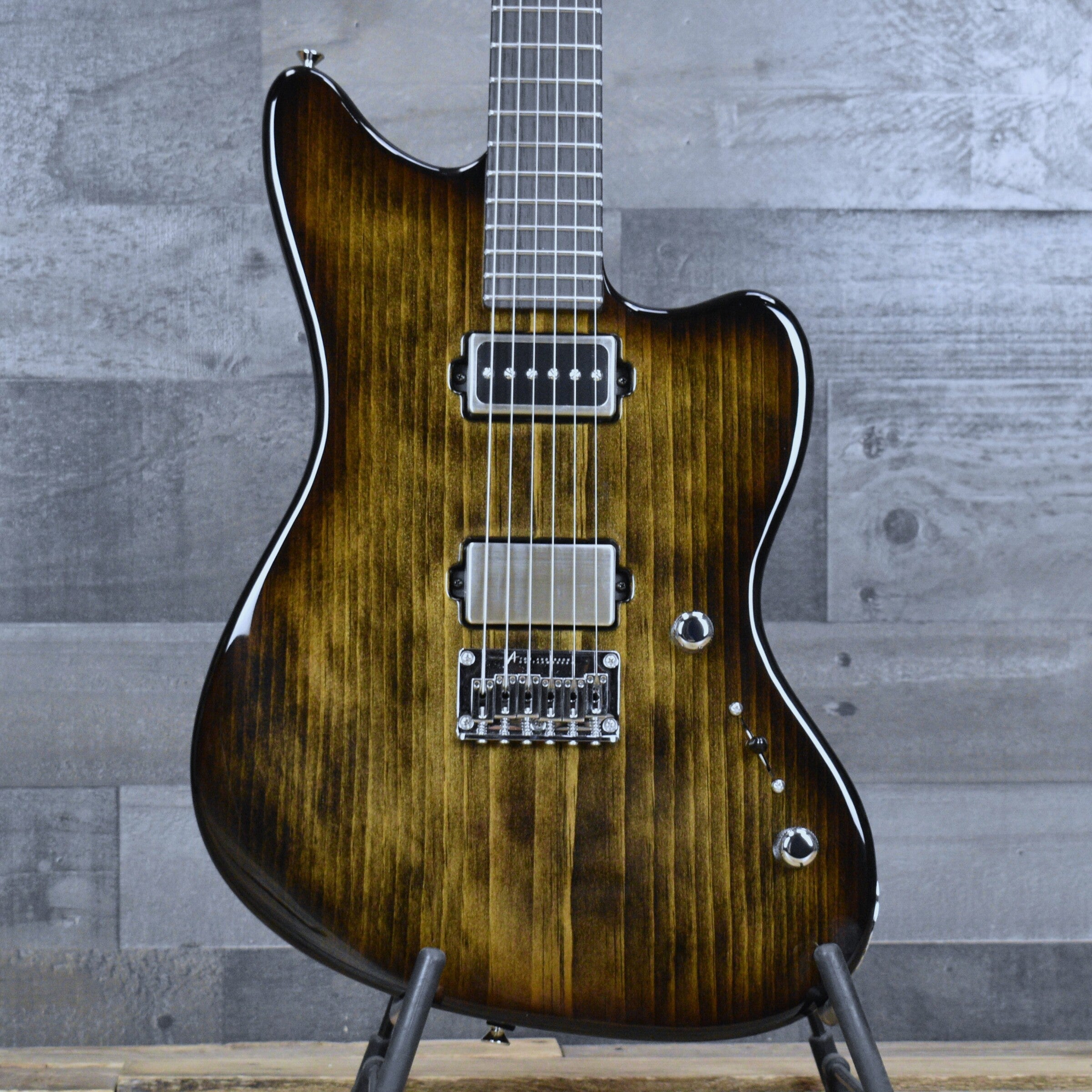 Tom Anderson Raven Shorty - Rustic Brown Edge Burst with Gigbag