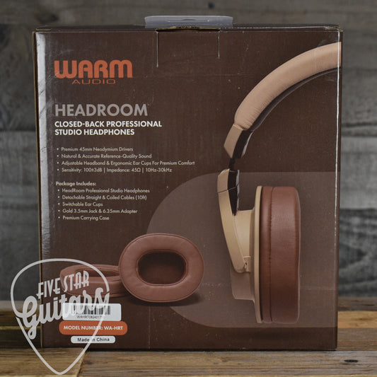 Warm Audio HeadRoom Closed-Back Professional Studio Headphones - Tan with Carrying Case