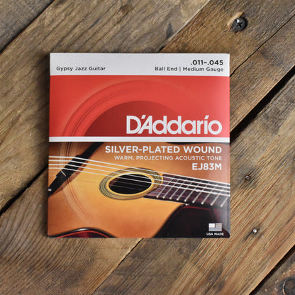 D'Addario EJ83M Silver Wound Gypsy Jazz Acoustic Guitar Strings Medium 11-45