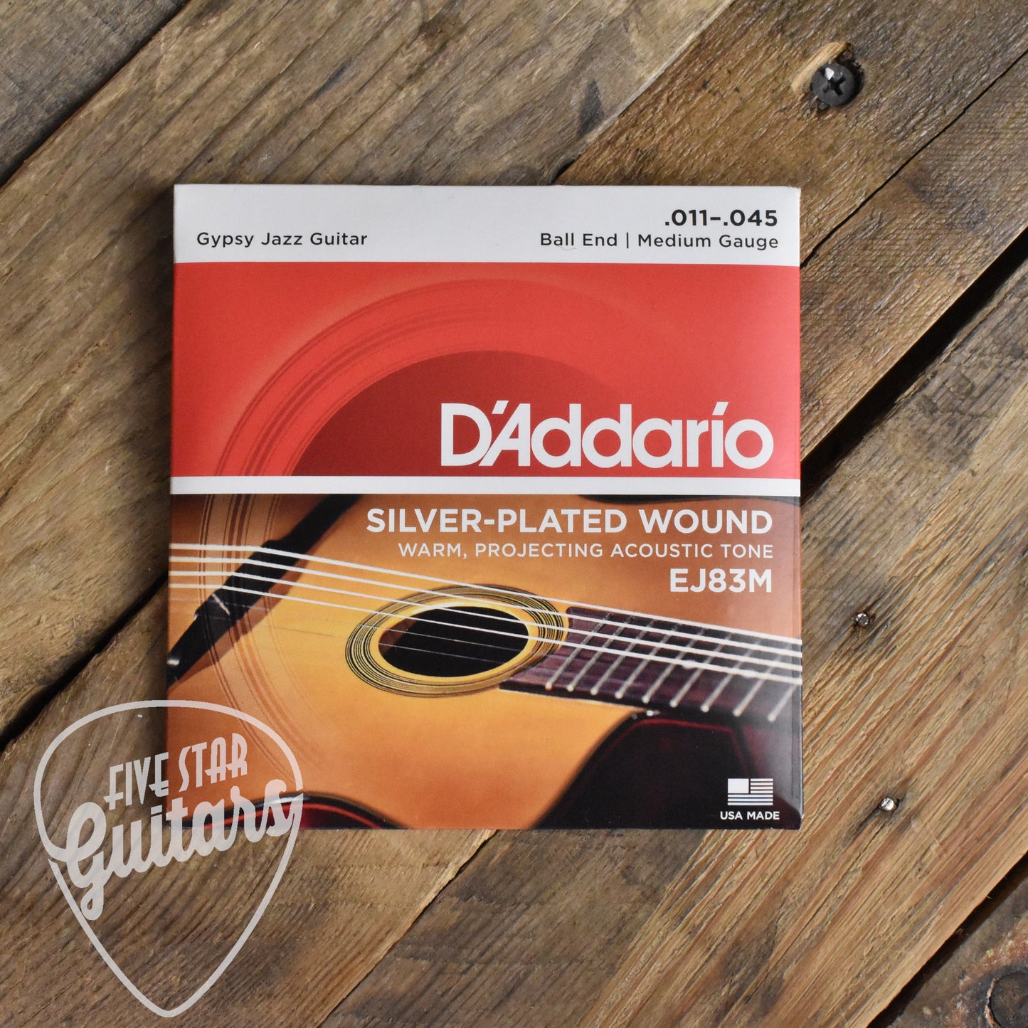 D'Addario EJ83M Silver Wound Gypsy Jazz Acoustic Guitar Strings Medium 11-45