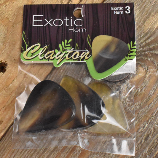 Clayton Exotic Horn Guitar Picks - 3 Pack - HHS/3