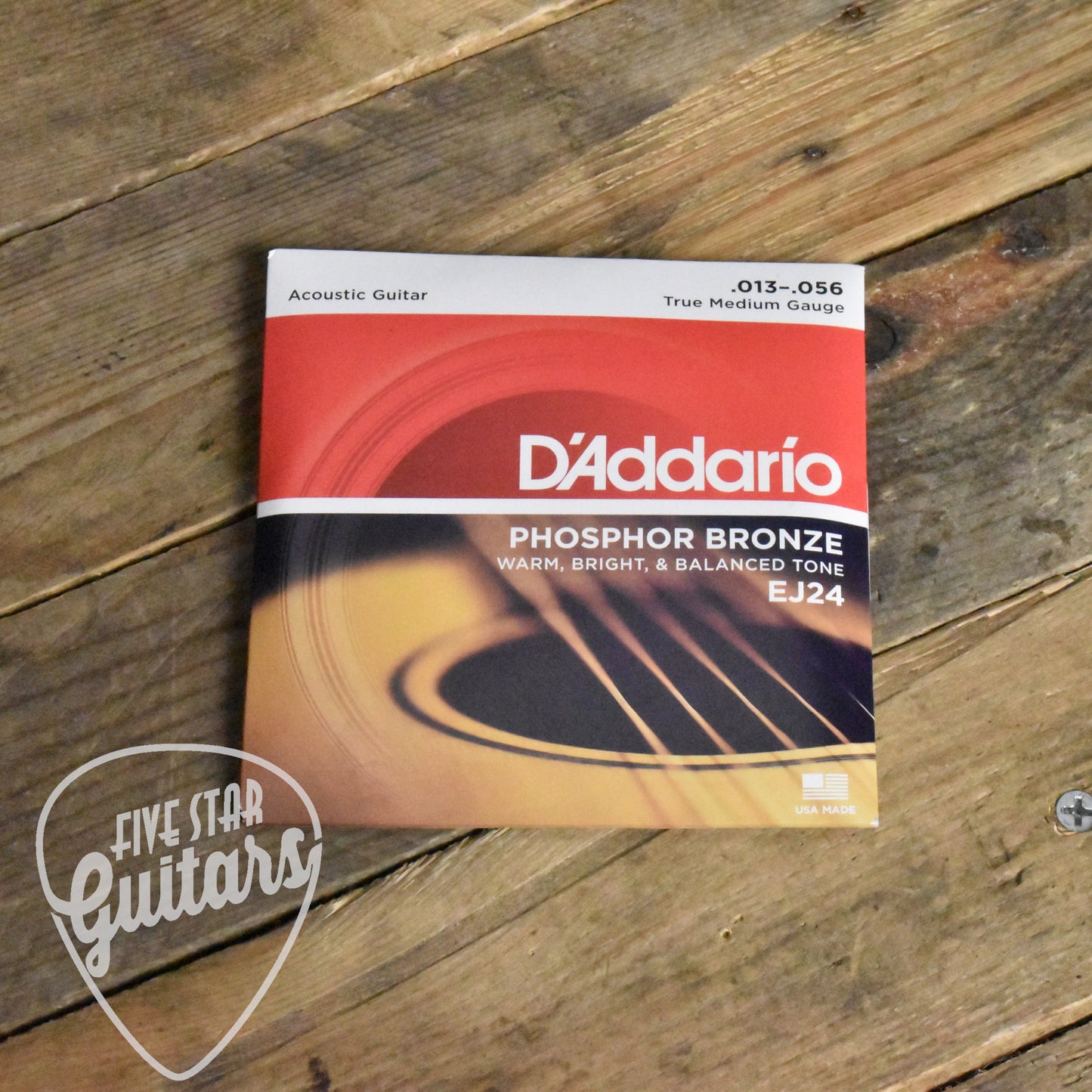 D'Addario EJ24 Phosphor Bronze Acoustic Guitar Strings True Medium 13-56