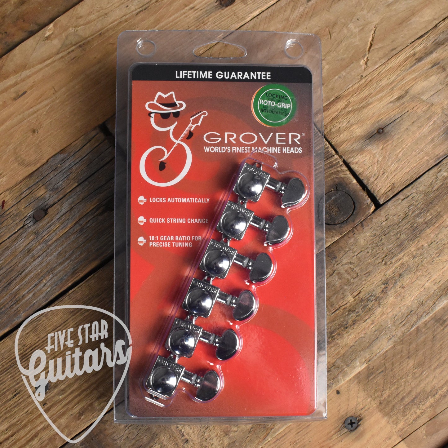 Grover 6L Chrome Locking Tuners