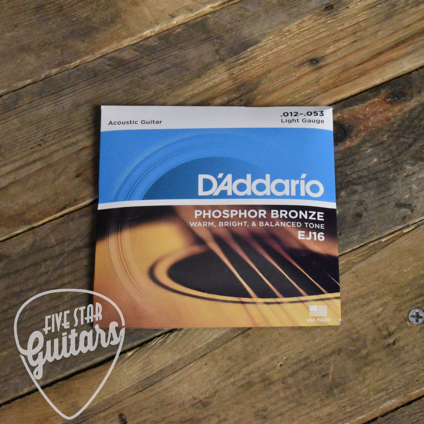 D'Addario EJ16 Phosphor Bronze Acoustic Guitar Strings 12-53