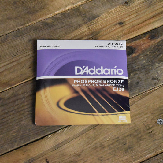 D'Addario EJ26 Phosphor Bronze Acoustic Guitar Strings 11-52