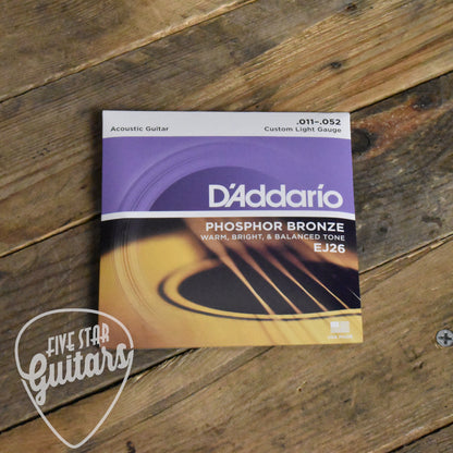 D'Addario EJ26 Phosphor Bronze Acoustic Guitar Strings 11-52