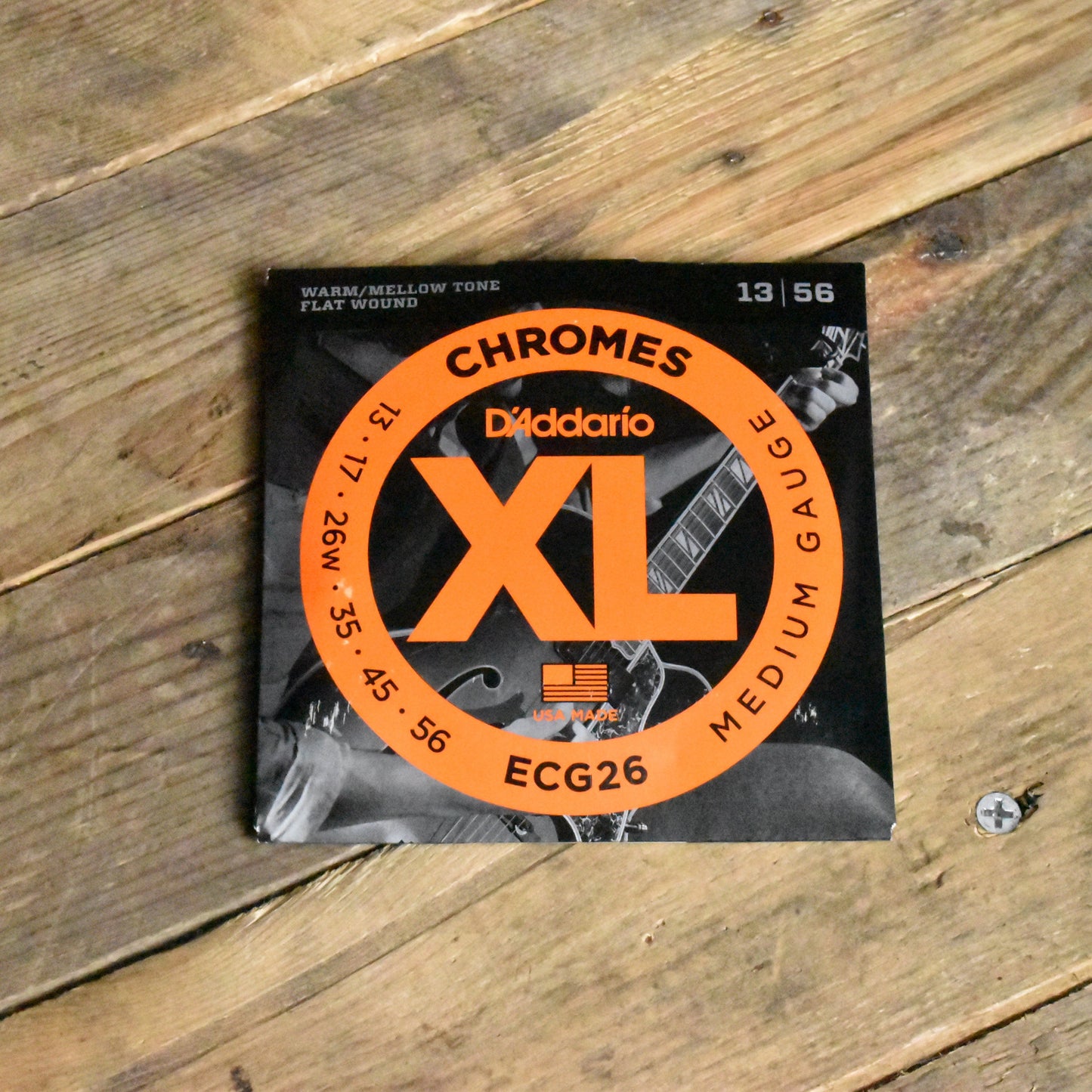 D'Addario ECG26 Chromes Flat Wound Electric Guitar Strings Medium 13-56