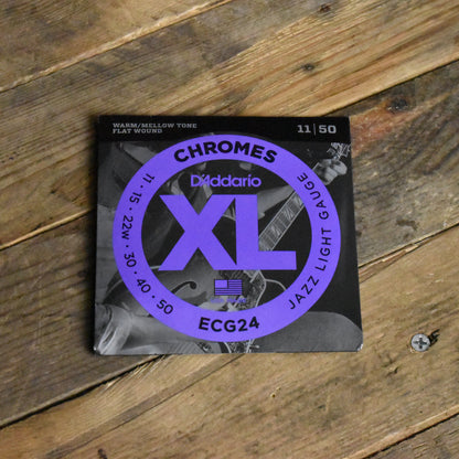 D'Addario ECG24 Chromes Flatwound Electric Guitar Strings 11-50