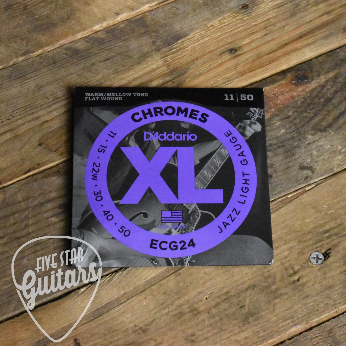 D'Addario ECG24 Chromes Flatwound Electric Guitar Strings 11-50