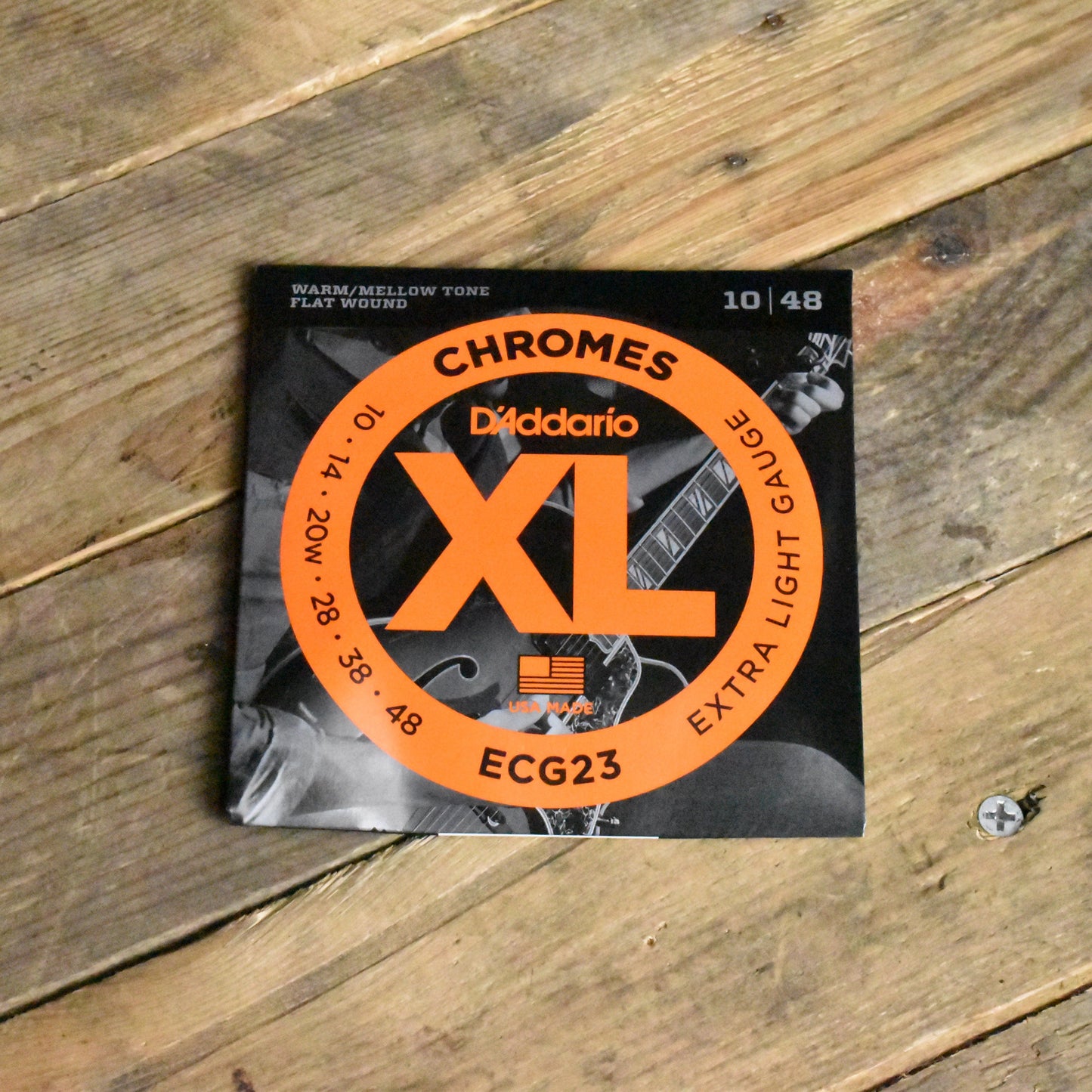 D'Addario ECG23 Chromes Flat Wound Electric Guitar Strings Extra Light 10-48