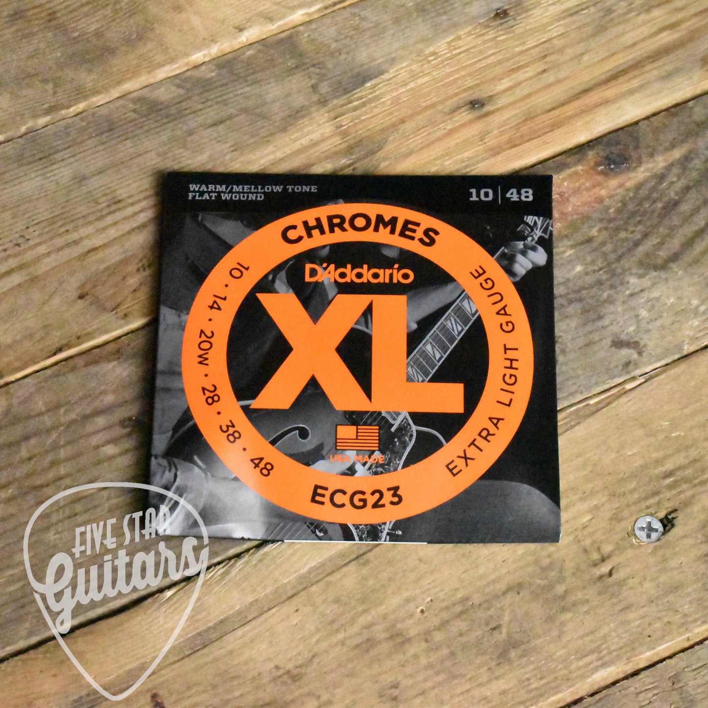 D'Addario ECG23 Chromes Flat Wound Electric Guitar Strings Extra Light 10-48