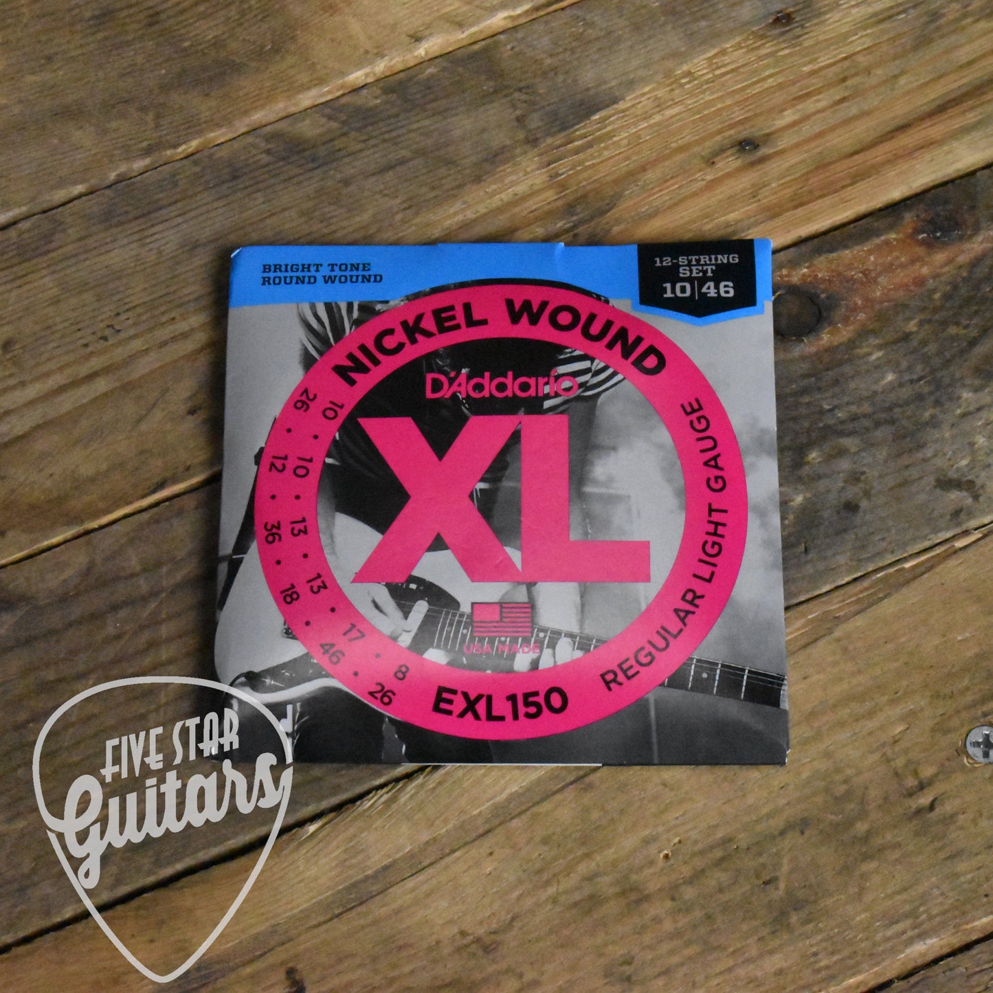 D'Addario EXL150 Nickel Wound 12-String Electric Guitar Strings Regular Light 10-46