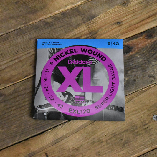 D'Addario EXL120 Nickel Wound Electric Guitar Strings Super Light 09-42