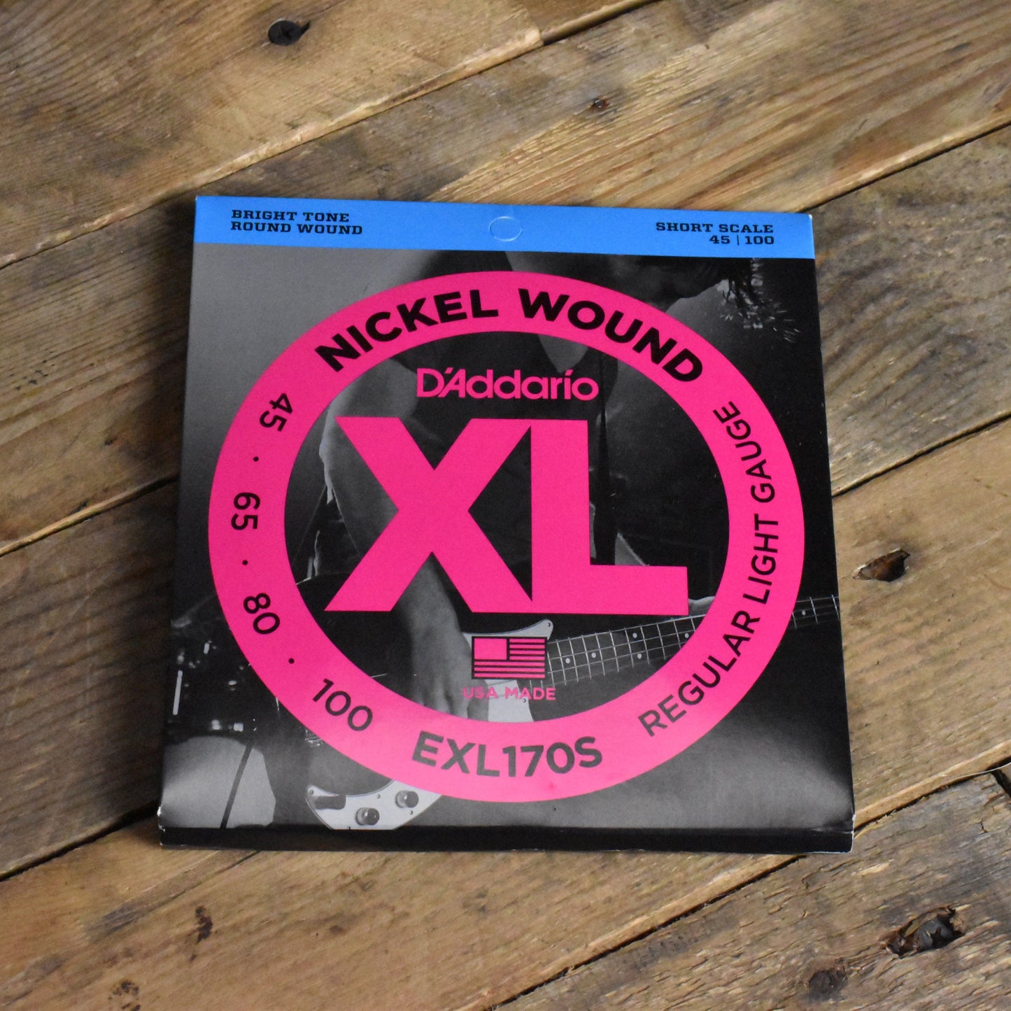 D'Addario EXL170S Nickel Short Scale Electric Bass Strings Regular Light 45-100