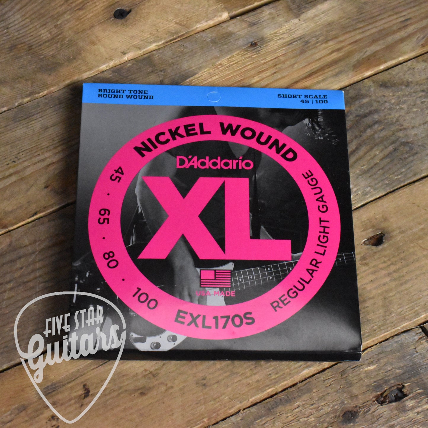 D'Addario EXL170S Nickel Short Scale Electric Bass Strings Regular Light 45-100