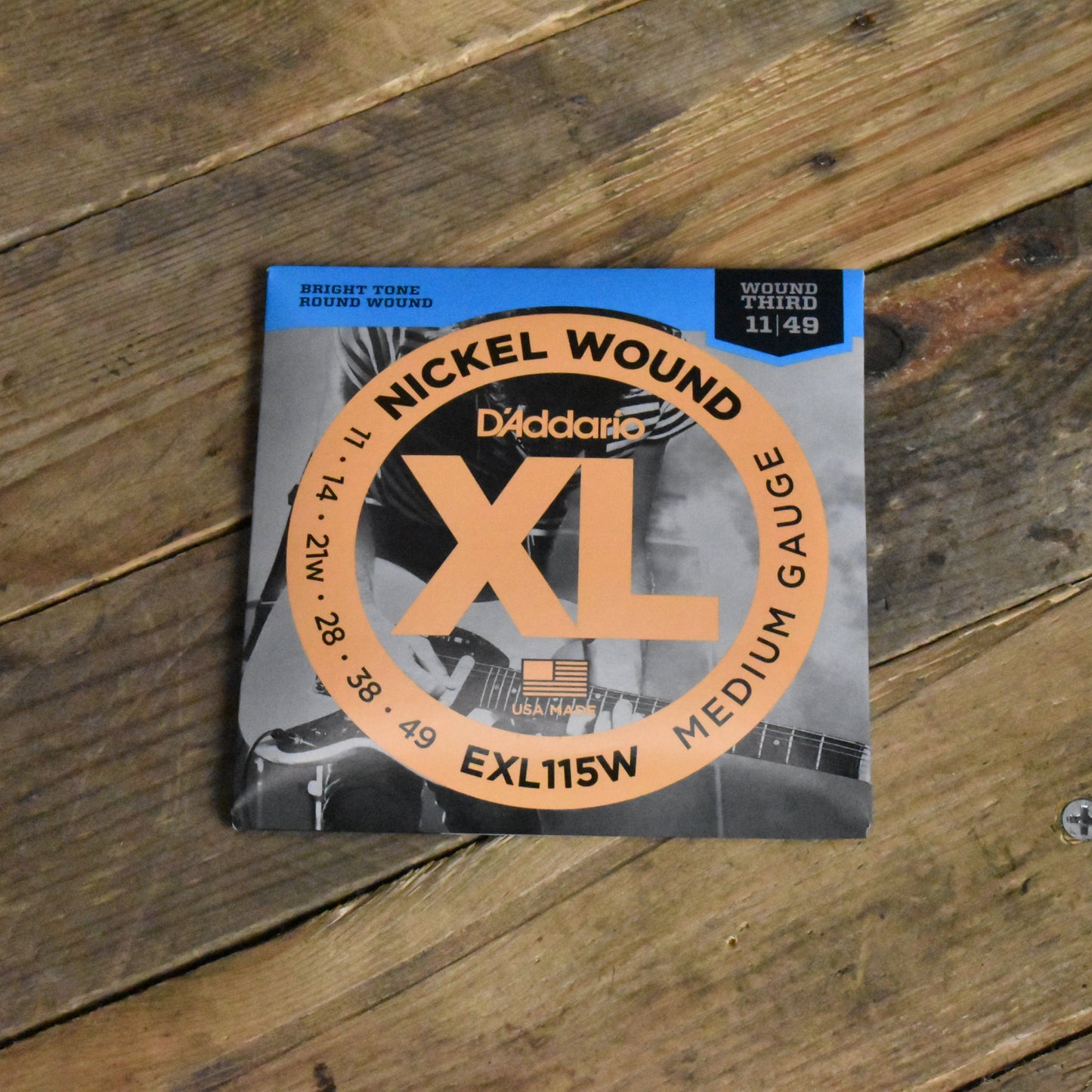 D'Addario EXL115W Wound Third Electric Guitar Strings 11-49