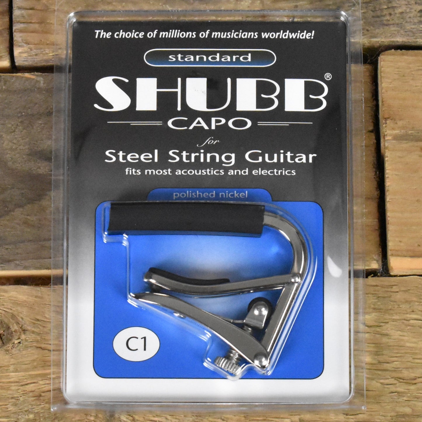 Shubb Steel String Guitar Capo - Polished Nickel - C1