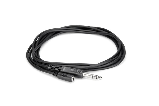 Hosa Headphone Adapter Cable 3.5 mm TRS to 1/4" TRS - 10ft - MHE-310