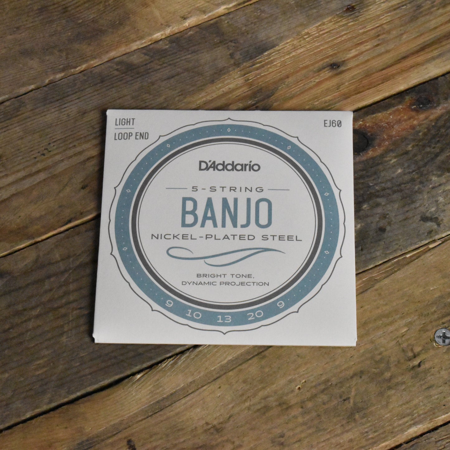 D'Addario EJ60 Nickel Plated Steel Loop End 5-String Banjo Strings 9-9