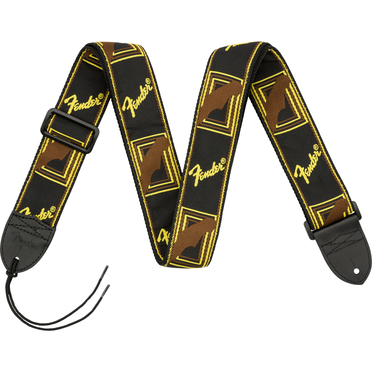 Fender 2" Monogrammed Strap Black/Yellow/Brown