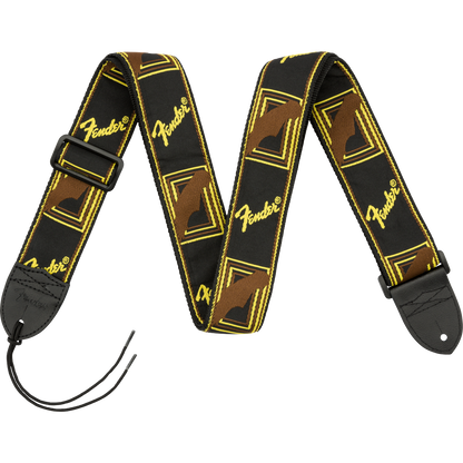 Fender 2" Monogrammed Strap Black/Yellow/Brown
