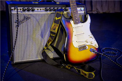 Fender 2" Monogrammed Strap Black/Yellow/Brown