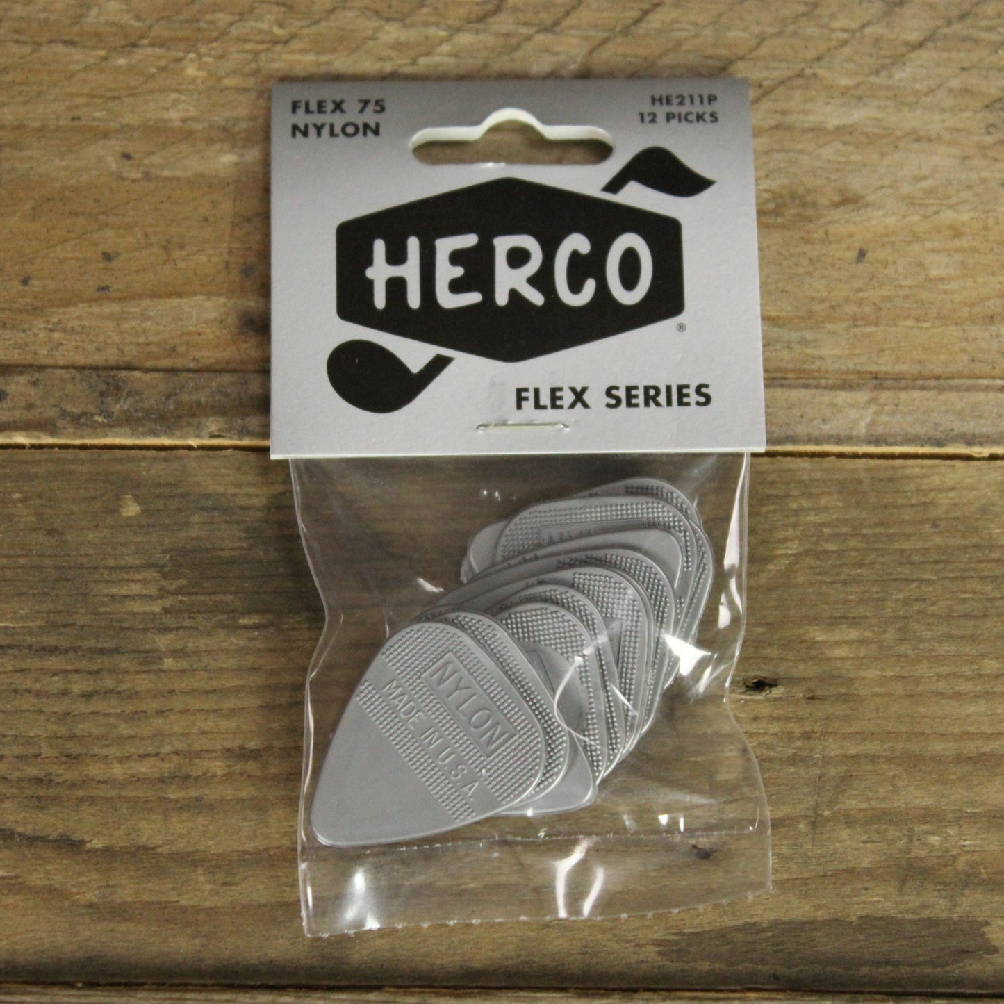 Herco Flex Nylon .75mm Heavy Slip-Proof Guitar Picks - 12 Pack - HE211P