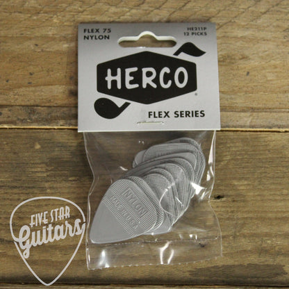 Herco Flex Nylon .75mm Heavy Slip-Proof Guitar Picks - 12 Pack - HE211P