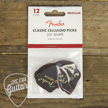 Fender Classic Celluloid Shell 351 Shape Medium Picks - 12 Pack