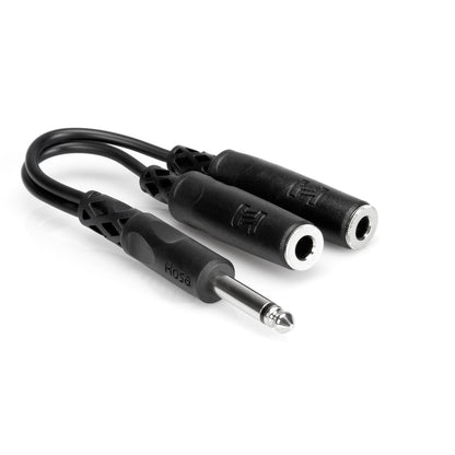 Hosa Y Cable 1/4" TS to Dual 1/4" TSF - YPP-111