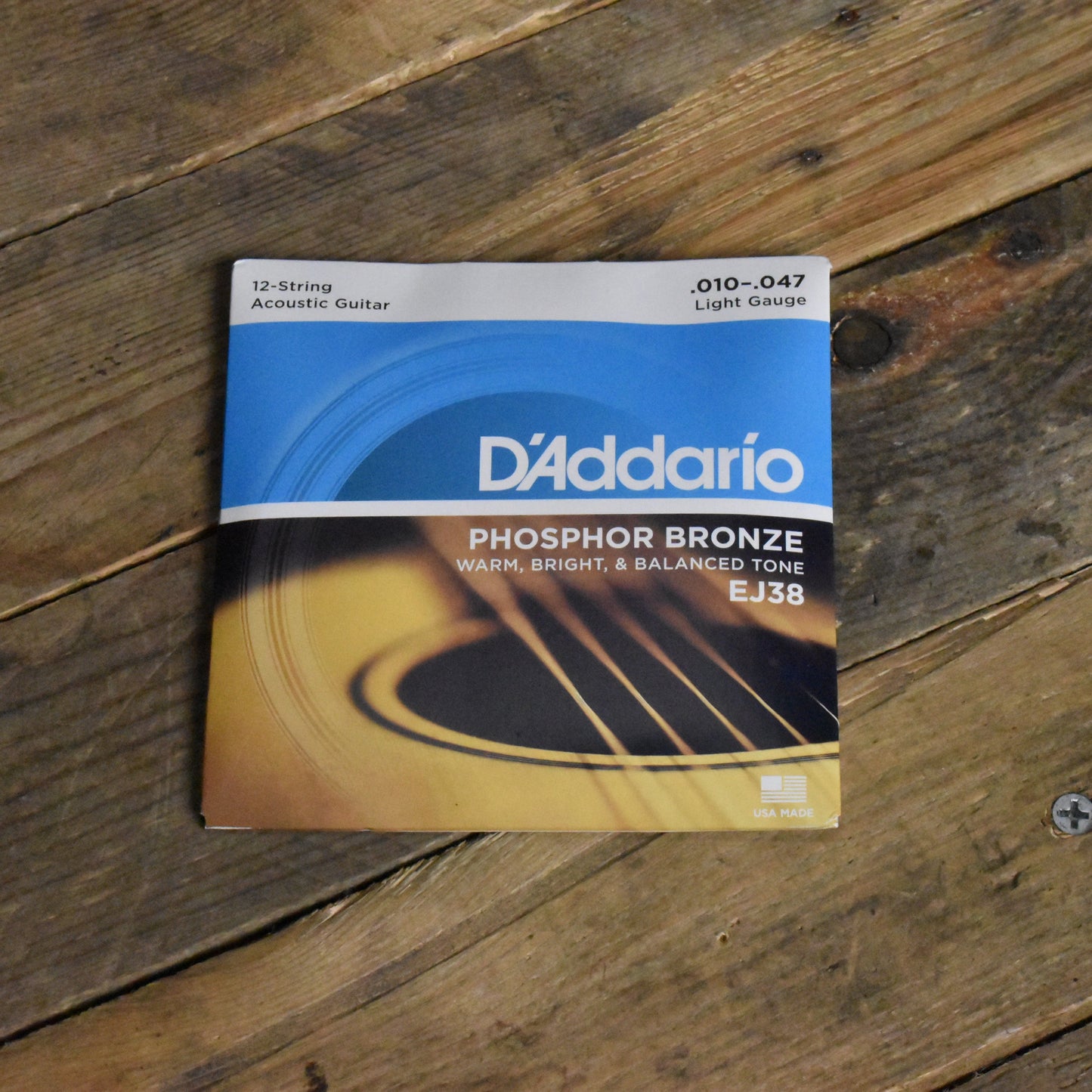 D'Addario EJ38 Phosphor Bronze 12-String Acoustic Guitar Strings Light 10-47