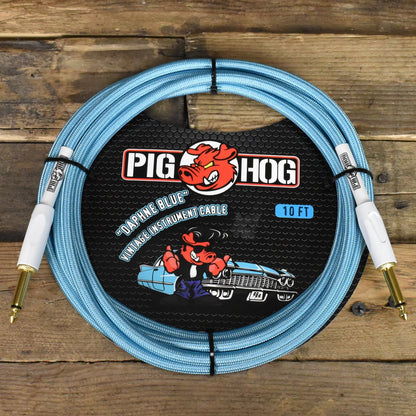 Pig Hog Straight to Straight Instrument Cable - 10ft - Daphne Blue