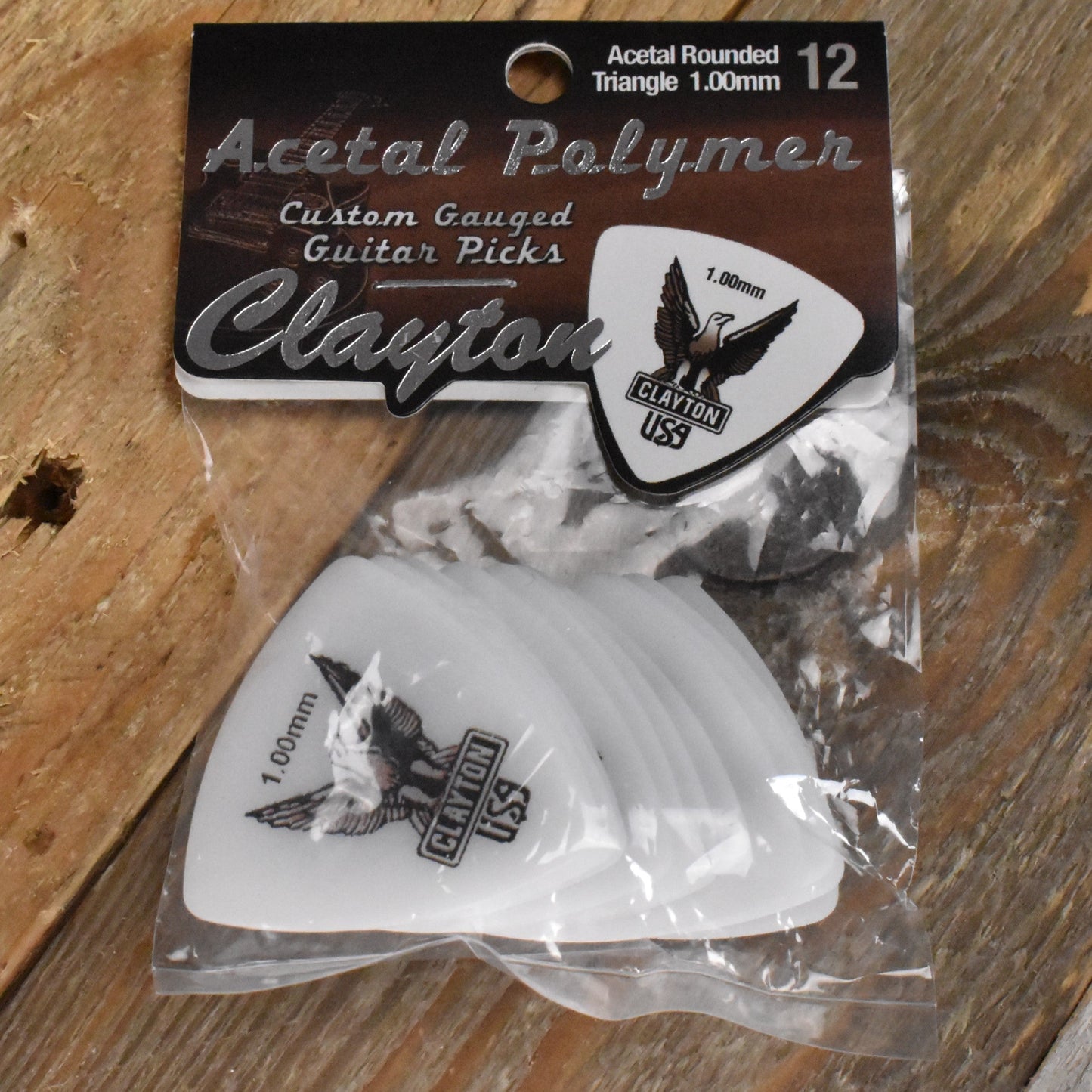 Clayton Acetal Rounded Triangle 1.00mm Guitar Picks - 12 Pack - RT100