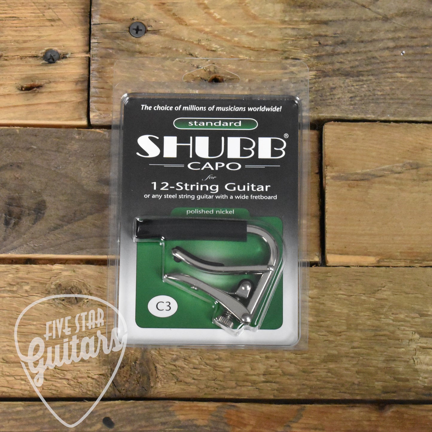 Shubb 12-String Guitar Capo - Polished Nickel - C3