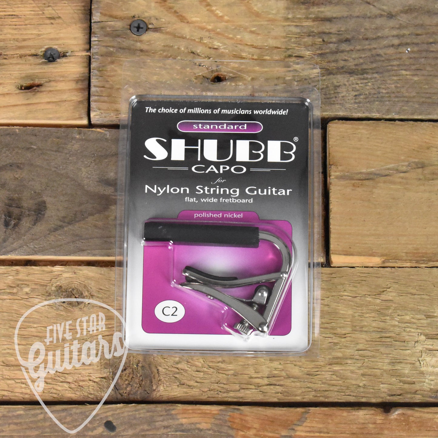 Shubb Nylon/Classical Guitar Capo - Polished Nickel - C2-U