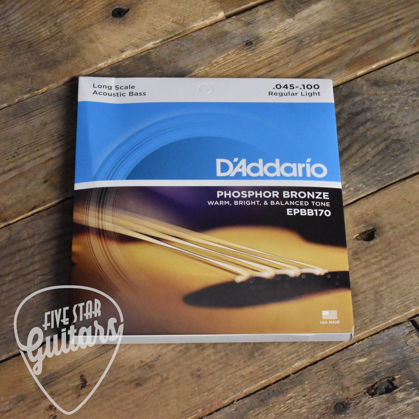 D'Addario EPBB170 Phosphor Bronze Acoustic Bass Guitar Strings 45-100