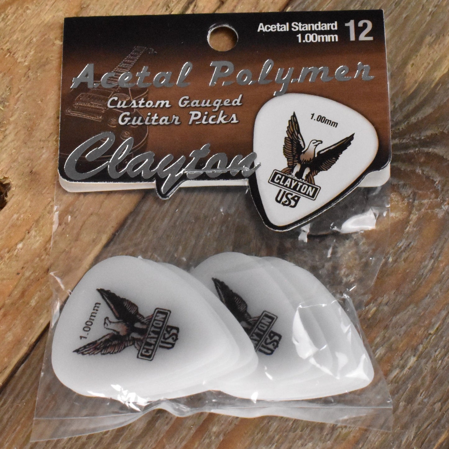 Clayton Acetal Standard 1.00mm Guitar Picks - 12 Pack - S100