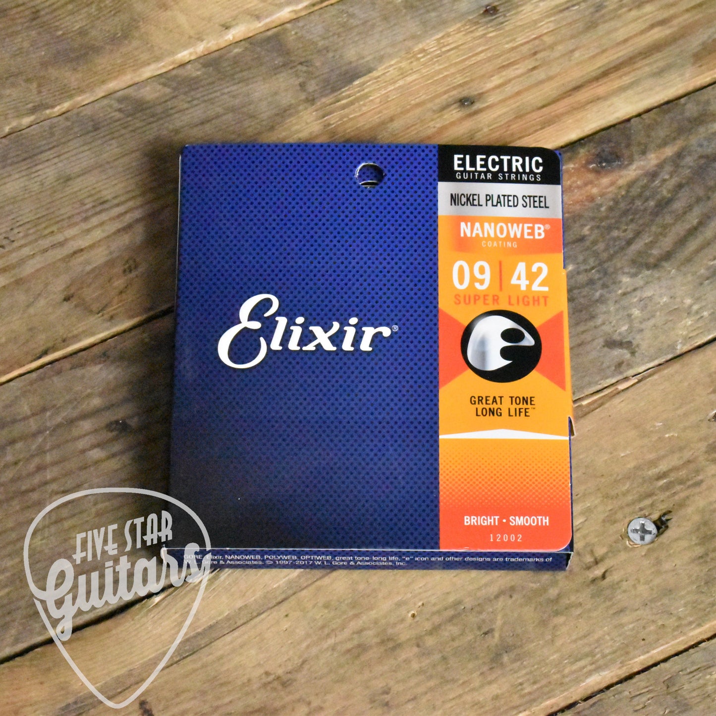 Elixir 12002 Nanoweb Coated Nickel Plated Electric Guitar Strings Super Light 9-42